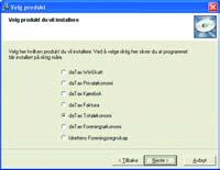 Ved å velge riktig produkt her vil installasjonen finne riktig katalog for gammel