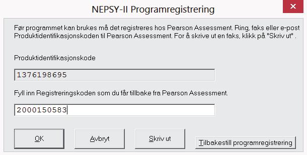 2. Ring, faks eller e-post Produktidentifikasjonskoden som vises på skjermen.