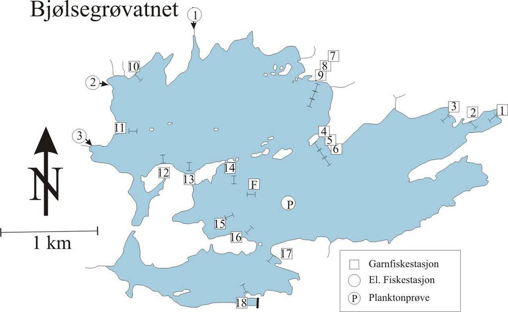 88, 875, Bjølsegrøvatnet Vannstand (m) 87, 865, 86, 855, 85,....4..4.5.4.7.4.9.4..4..5..5.5.5.7.5.9.5..5..6..6.5.6.7.6.9.6..6..7 Figur.. Vannstand i Bjølsegrøvatnet i perioden. november til. august.