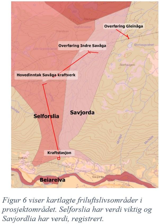 Inntaket for Savåga kraftverk ligger i landskapsområdet «Vardhaugen», som er et småkupert åslandskap med infrastruktur (IÅ GTG- 02). Dette området har middels omfattende bebyggelse og infrastruktur.