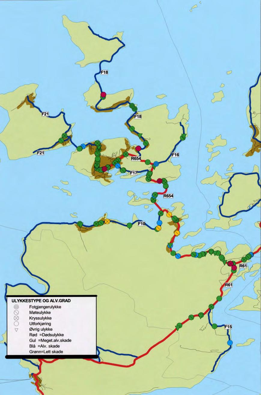 Kommunedelplan for Trafikktrygging 2015-2018 Kart over