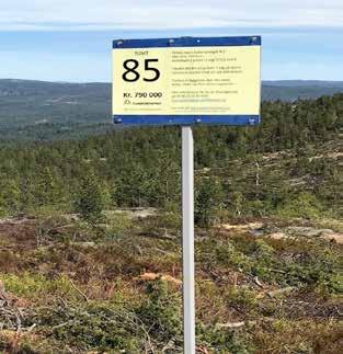 at kotehøyden (gulvet i første etg.) ligger godt over mønehøyden på hyttene foran.