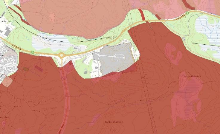 Figur 3: Friluftskartleggingen, område Tverlandsmarka. Oversiktskart (til venstre) og utsnitt (til høyre) som viser området rundt planområdet. Kartgrunnlag: Naturbase.