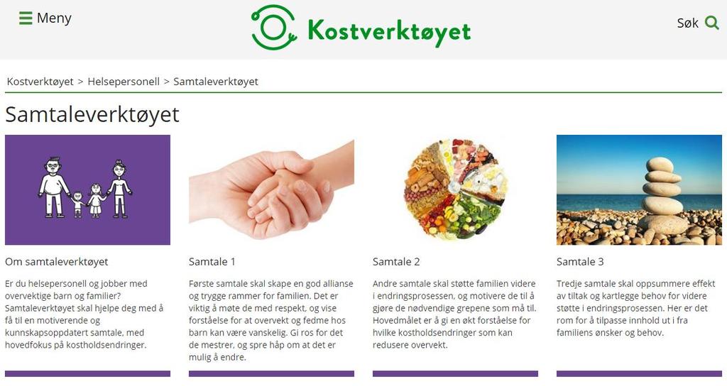 KOSTVERKTØYET - HELSEPERSONELL HELSEPERSONELL NASJONALE FAGLIGE RETNINGSLINJER SAMTALEVERKTØYET