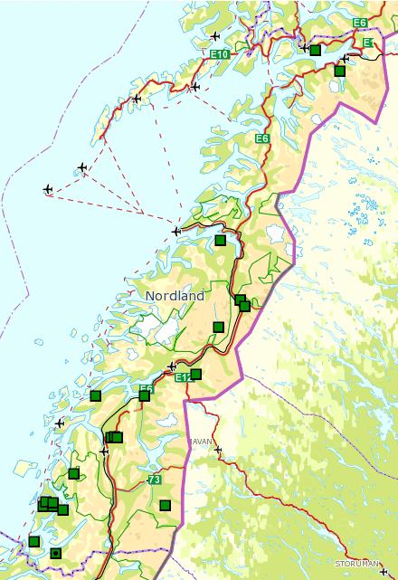 Rein De dokumenterte tapene av rein til gaupe i Nordland økte i perioden 2008 til 2010 (45 dok i 2008, 58 dok i 2009 og 97 dok i 2010).