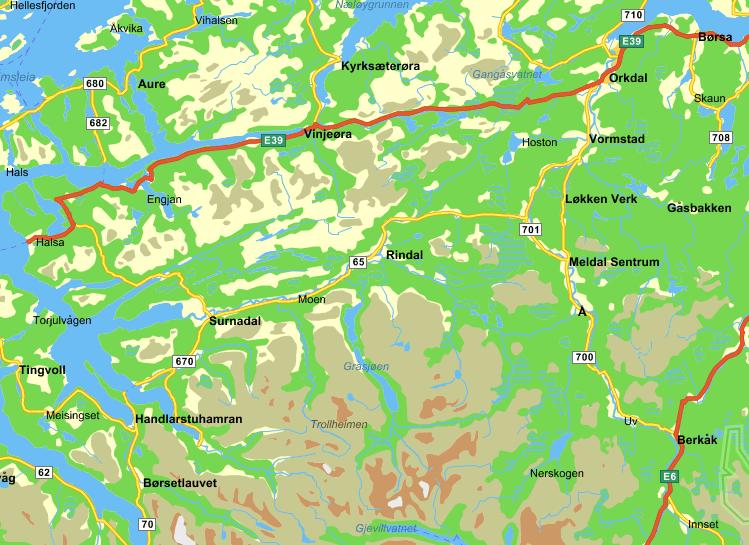 Total lengde: 107,9 km 74,7 km i Møre og
