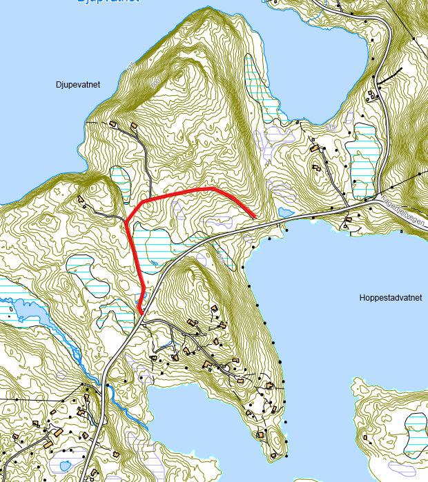31: Avstikker fra Fagerfjellvegen mot Djupevatnet.