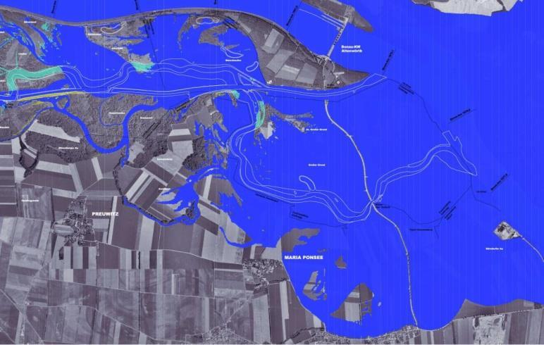 Hochwasser Donau: Überflutungsfläche HQ100 ursprüngliche