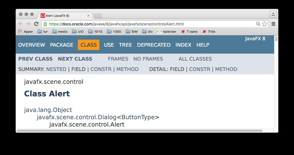 The Alert class subclasses the Dialog class, and provides support for a number of pre-built dialog types that can be easily shown to users to prompt for a response.