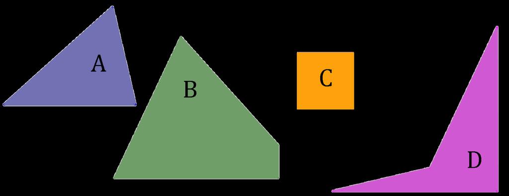 Oppgave 8 (V) Tre av de fire figurene kan settes sammen til et kvadrat.