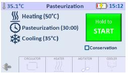 Melkepasteurisering: Pasteuriserings prosess krever en komplett syklus av pasteurisering, varme, vedlikehold og temperatur tilpasning for foring. Nedenfor viser vi et eksempel på pasteurisering: 1.