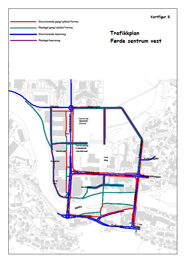 4 GJELDANDE TRAFIKKPLAN Førde kommune vedtok plan for det lokale gatenettet i 1998. Planen vart revidert for Førde sentrum vest i 2001.