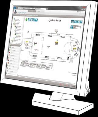 Nytten av Kirkebyggstyring Styrer alle typer oppvarmingsanlegg ventilasjonsanlegg