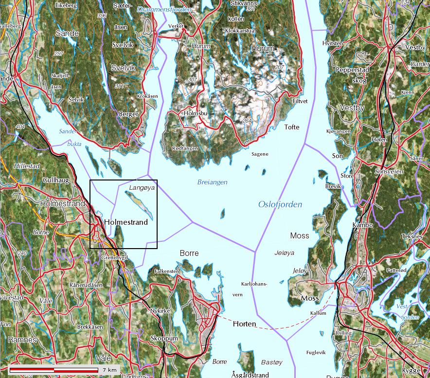 NIVA 563-28 Figur 1. Breiangen i ytre Oslofjord.