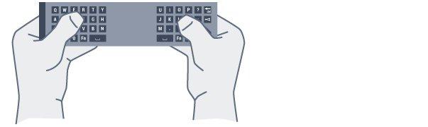 Hvis du vil skrive kun med store bokstaver, trykker du på tasten i 2 sekunder for å sette tastaturet i modus for store bokstaver.