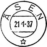 Stempel nr. 2 Type: I Utsendt 20.01.1859 AASEN Innsendt?