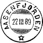 Navneendring til ÅSENFJORD fra 01.01.1939. Underpostkontor fra 01.11.1973. Postkontor C fra 01.01.1977.