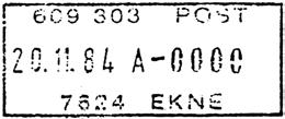 97 TAa Stempel nr. S1 FALSTAD 1945-95 7624 EKNE 8.5.1995 Registrert brukt 8.5.1995 TAa Type: Motiv Brukstid: 08.