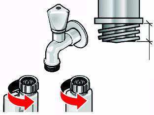 Standard Fjerning av transportsikringer Vanntilkobling Fare for elektrisk støt! AquaäStopäsikkerhetsinnretningen må ikke senkes ned i vann (inneholder en elektrisk ventil).