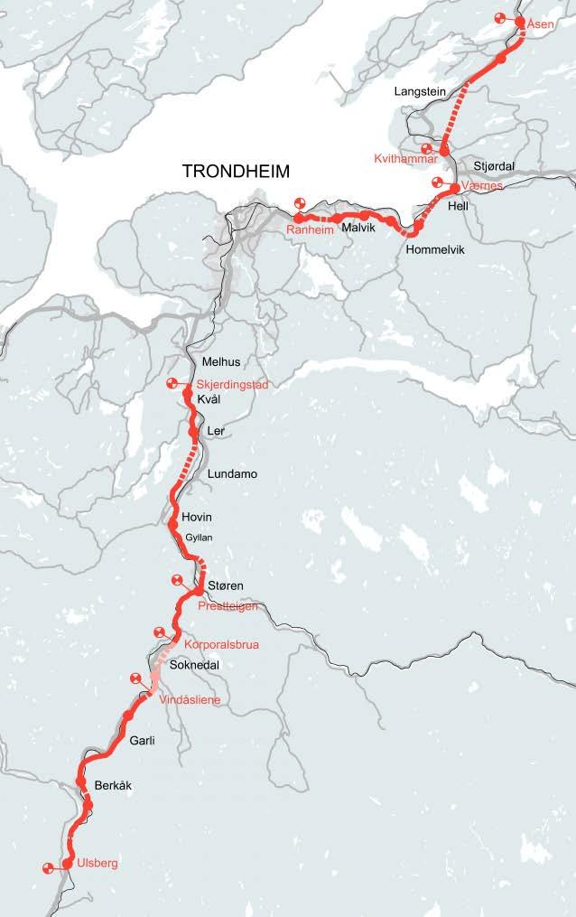 Portefølje i Trøndelag 108 km med ny E6 skal bygges: E6 Ulsberg Melhus