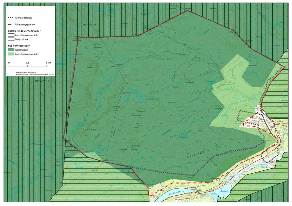 3.2 Alternativ 1 Nasjonalpark og landskapsvernområde Dette alternativet omfatter nasjonalpark samt et nytt landskapsvernområde omkring Tverrfjellet, Haukbergområdet og Storranden.