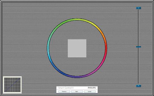 3. Bildeoptimering 1. Show Me (Vis meg) starter opplæringsprogrammet for fargekalibrering. 2. Start - setter i gang den seks steg lange fargekalibreringssekvensen. 3.