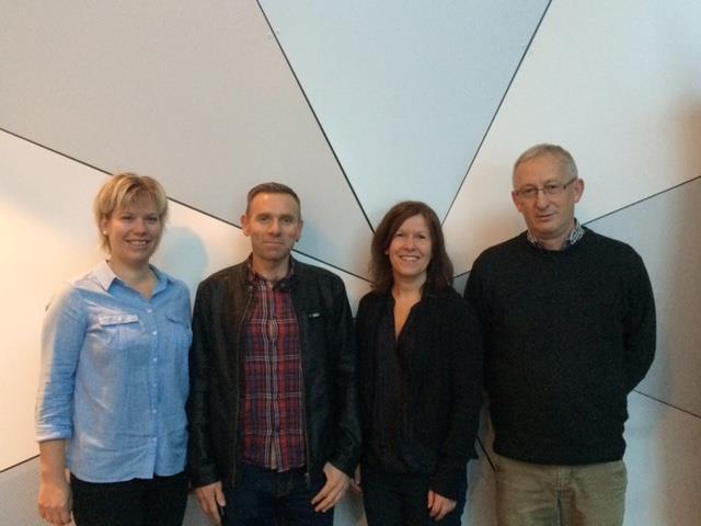 Fra venstre: Hanne Håbrekke, Trond Rune Forfot, Hanne Drøyvollsmo og John Arne Lein, ansatte i rask psykisk helsehjelp. DPS 6.3. Hva innebærer sørge- for-ansvaret?