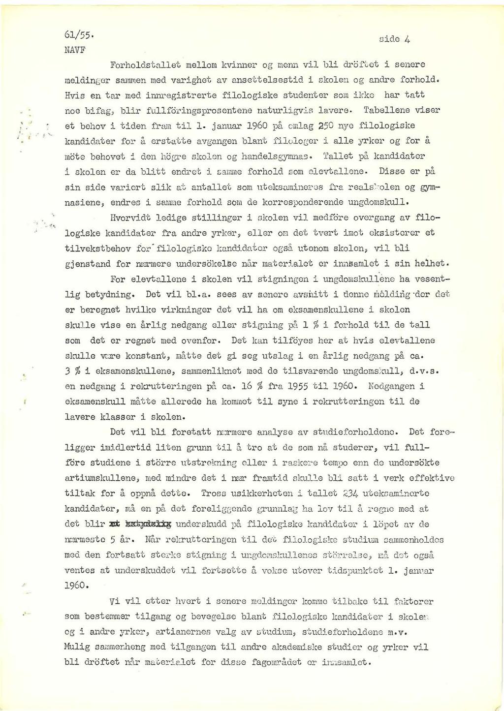 6/55. ode 4 Forhodstaet meom kvnner og men v b d o'tet senere mednger sammen med varghet av ansettesestd skoen og andre forhod.