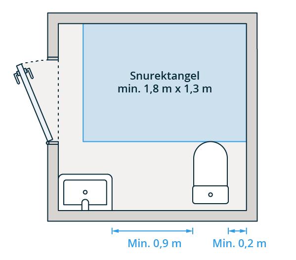 Valgfri type snuareal - se TEK17 12-9. Bod og toalett. Preakseptert ytelser. Pkt.