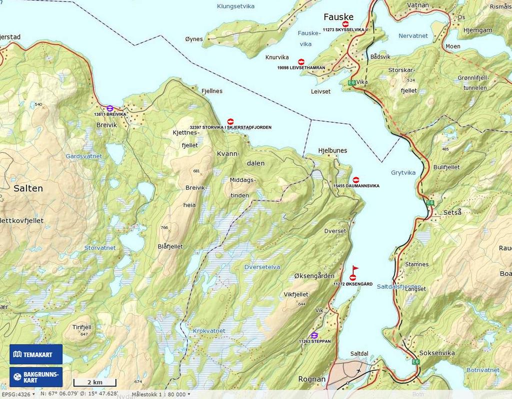 2 Materiale og metode 2.1 Område og prøvestasjoner Oppdrettslokaliteten Øksengård ligger i indre del av Saltfjorden i Saltdal Kommune, Nordland Fylke.