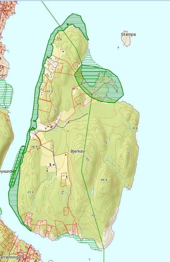 strandeng mot nordøst - svært verdifull Gamle bygninger 1 ark.