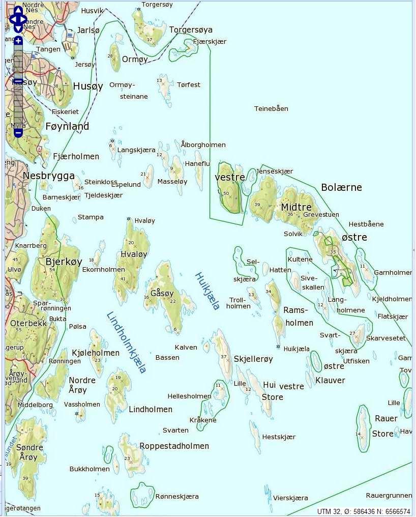 Øyene i Nøtterøy kommune Grønn