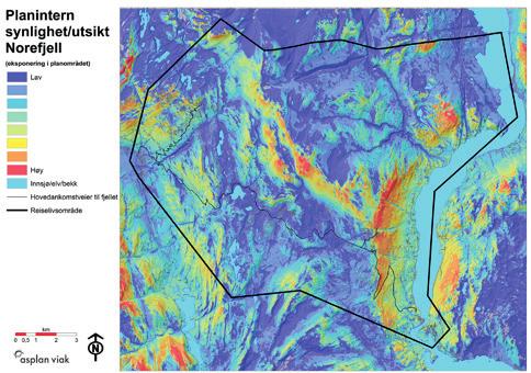 av kartet er for eksempel området rundt Skistua og alpinanlegget ett av dem som gir god utsikt, men som også er svært synlig Kartet illustrerer altså hvordan utbygging på andre gule/røde områder vil