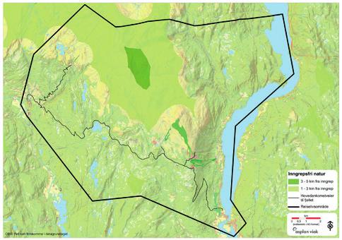 skal fremstå som ett reellt høyfjell også i fremtiden Kart 314: Kart over områder med terrenghelling over 30% (Kilde Asplan Viak) Kart 315: Kart over inngrepsfri natur (Kilde Asplan Viak) 33