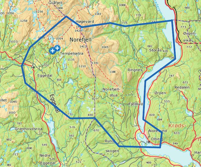 11 BAKGRUNN Sigdal og Krødsherad kommuner har gjennomført en felles reisemålsprosess for Norefjell, dvs for området mellom Eggedal og Noresund, fra Tempelseter til Fossliseterelva Illustrasjon 11