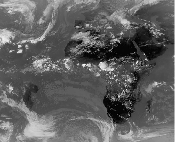 Figur 3: Infrarødt satellittbilde fra METEOSAT.