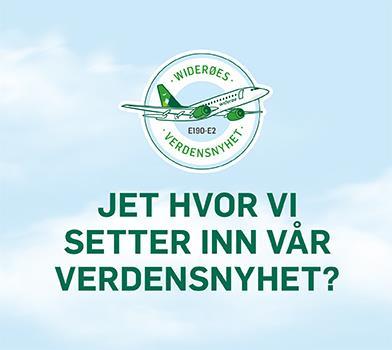 Ny og miljøvennlig teknologi Embraer E190-E2 Moderne teknologi gir betydelig miljøgevinst Mindre støy og lavere drivstofforbruk 15-20 % lavere Co2 utslipp enn dagens flytyper i samme