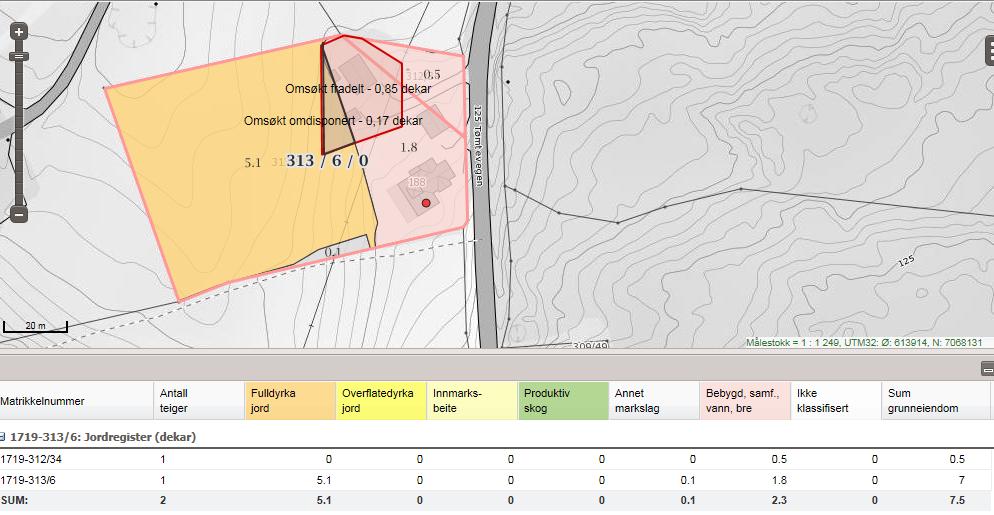 Innherred samkommune - Landbruk og naturforvaltningen Side 2 av 5 Kilde: Nibio sine gårdskart på internett 11.4.2017 Fig.