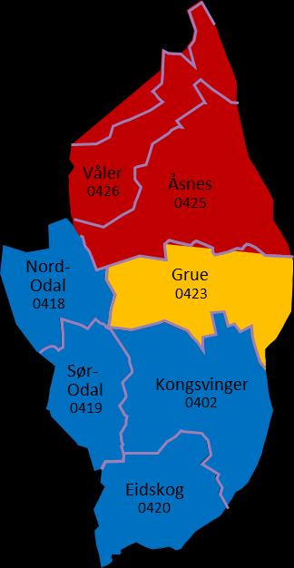 Solør og Sør-Glåmdal Fakta: Solør: Antall kommuner i dag: 3 Samlet befolkning per 2015: 15362 Beregnet befolkning per 2040: 15443 Antall barnehager: 17 Antall