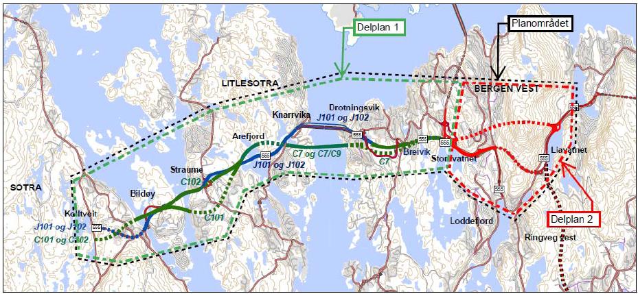 kollektivtransporten, må det også utredes nye tunnelløsninger for den øvrige vegtrafikken. Disse utredningene skal innarbeides i kommunedelplan og konsekvensutredning. 5.