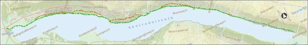 Tillaga að göngustíg leiðir 1 og 2 1 2 3 4 5 6 M.kv. 1:50.000.