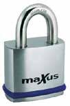 50mm 8mm 28mm 29mm MAXUS Værsikker er plastlaminert og utstyrt med plastlokk for å beskytte nøkkelhullet. Dobbel avlåsning.