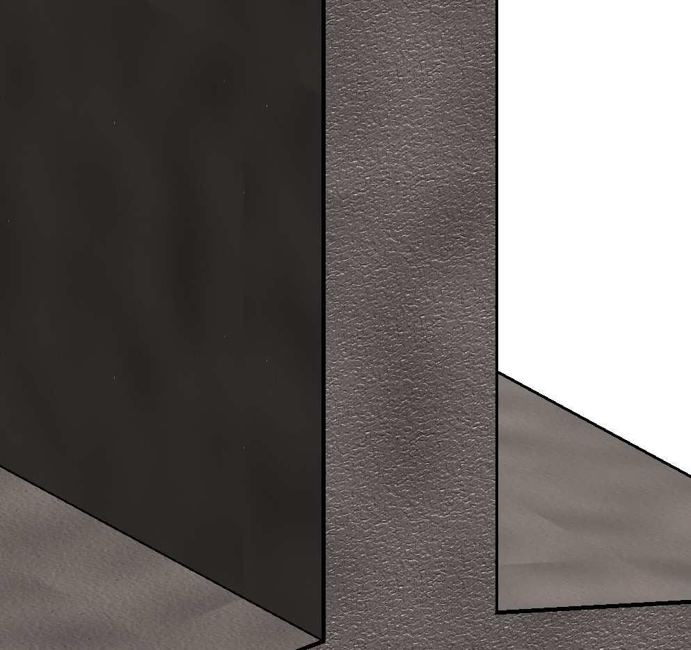 3) FORSKLING: Synlige forskalingsflater: Vertikal bordforskaling.