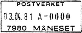 1930 MÅNESET Innsendt 09.01.1931 Registrert brukt 1 I 31 HLO Stempel nr. 4 Type: TA Utsendt 12.