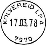 2012 NFF stempelkatalog - side Nærøy-17 Type: Karteringspåskrift Kolvereid 19/6 49 Registrert brukt 19.06.