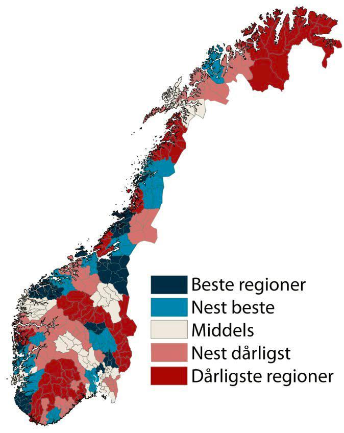 Regioner: Trondheimsregionen nest beste region Best på nyetableringer Fylke: Sør-Trøndelag på topp Kommuner: Røros 5 plass Trondheim 8. plass Frøya 9. plass Hemne 15.