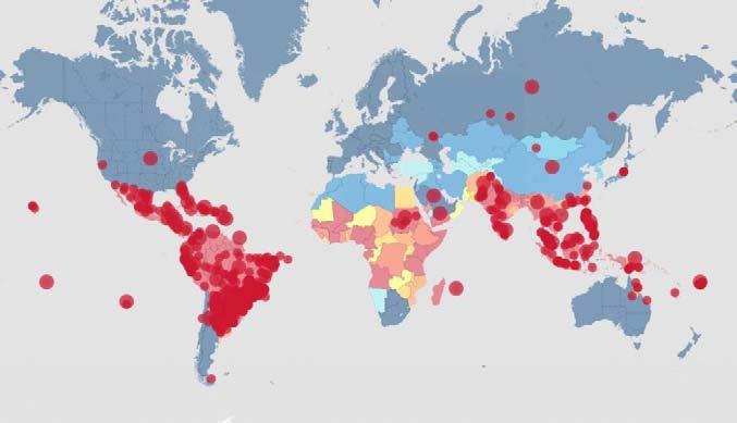 DENGUEFEBER ZIKAFEBER Arbovirus Aedes albopictus og aedes egypti Sørøst Asia, Afrika, øyer i Stillehavet, Amerika Det store utbruddet som man så i 2015 og 2016 har avtatt Smittemåte: Myggstikk og