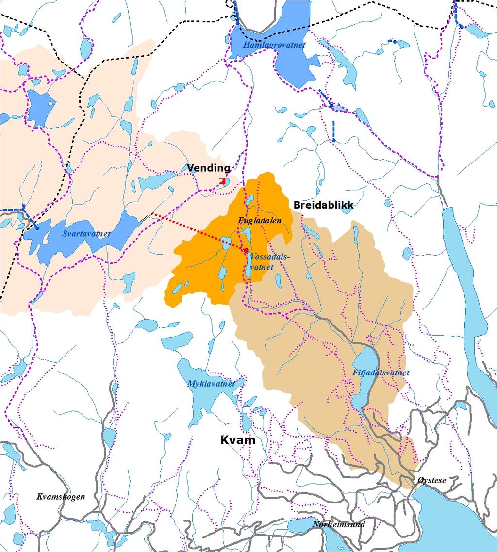 Overføring av Vossadalsvatnet i Øystesevassdraget til Svartavatnet i Samnangervassdraget