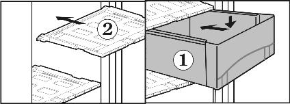 11 (2): Før sporene på lokket nedenfra og inn i de bakre festeholderne og la dem klikke på plass i festeholderne foran. u Sett skuffene Fig.