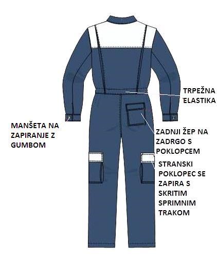 v skladu s standardom SIST EN 340 varovalna obleka za zaščito pred umazanijo in prahom splošne